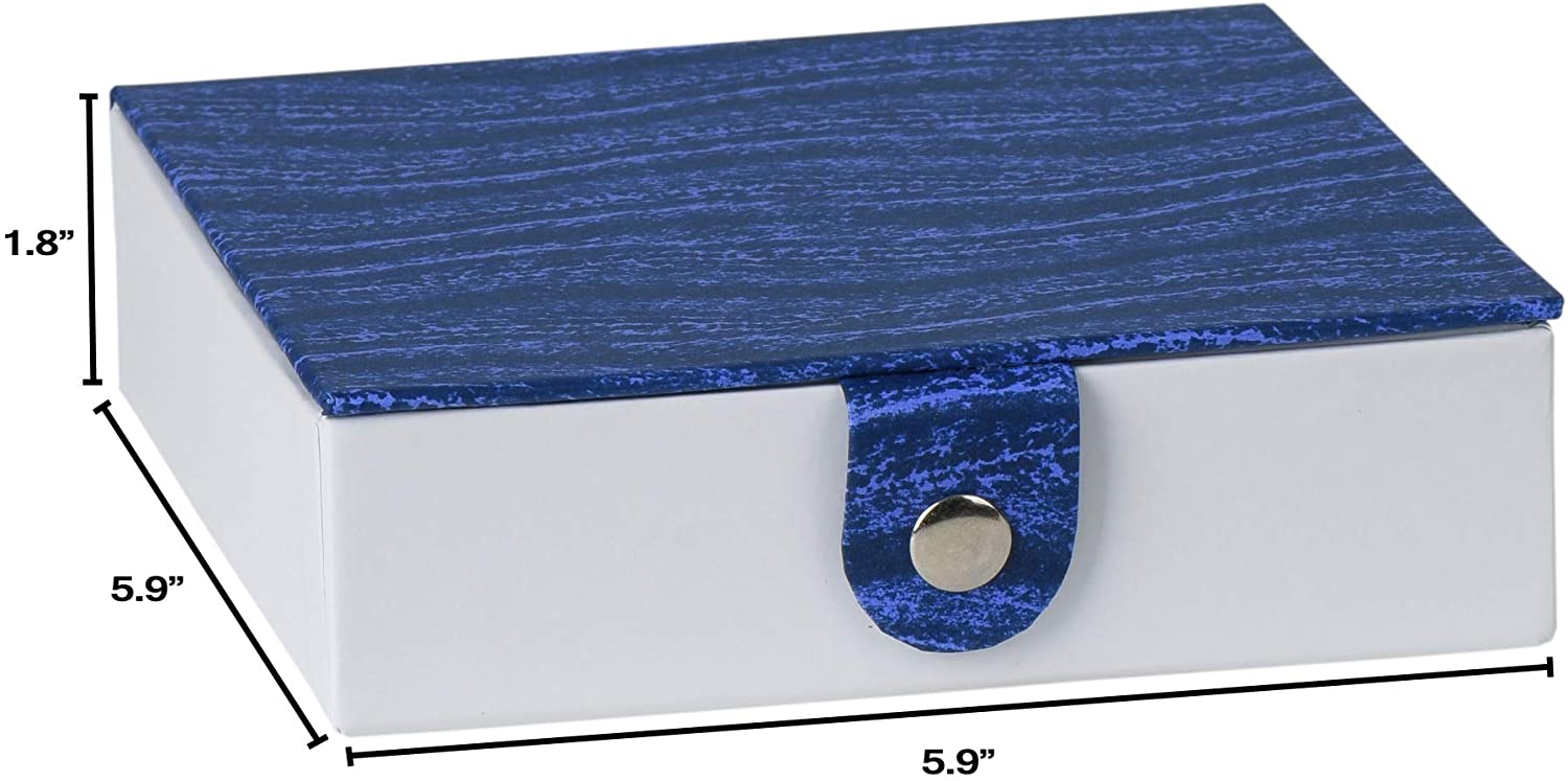 Blue Gift Box With Snap Closure 3 Pack 5.9X5.9X1.8